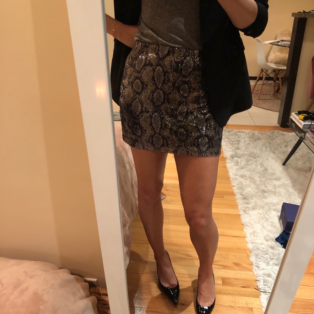 Animal print sequins skirt express